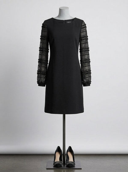 Alfani Womens Black Shimmer Shift Party Cocktail Dress, Size Small