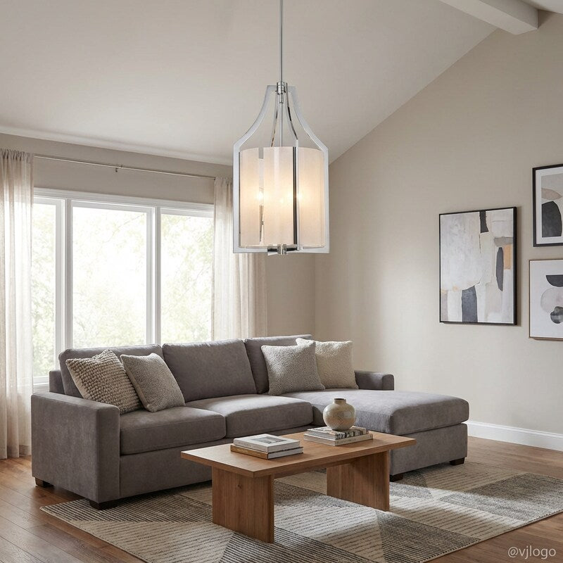 Minka Lavery Clarte 3 Light Pendant, Chrome