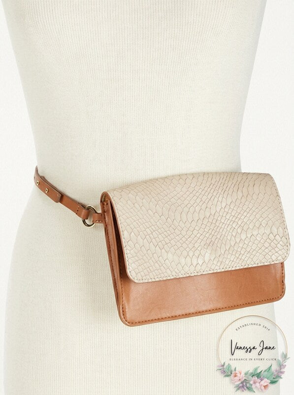 INC International Concepts Smooth &amp; Python-Embossed Fanny Pack
