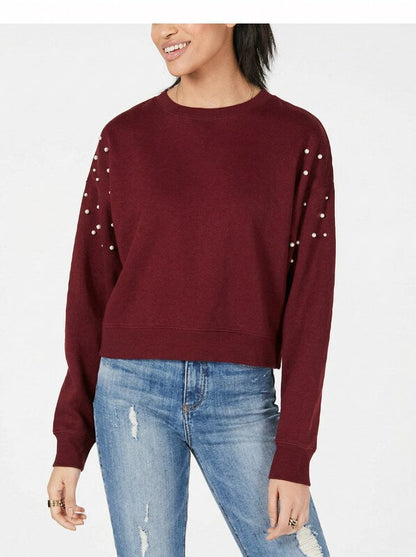 Freshman Juniors Imitation Pearl Sweatshirt, Size XS