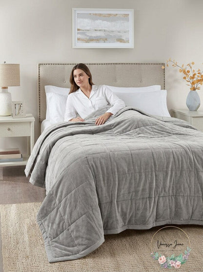 Madison Park Coleman Reversible Plush Down Alternative Blanket, Full/Queen Beddi