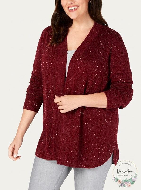 Karen Scott Sweater Open Front Cardigan, Size 0X