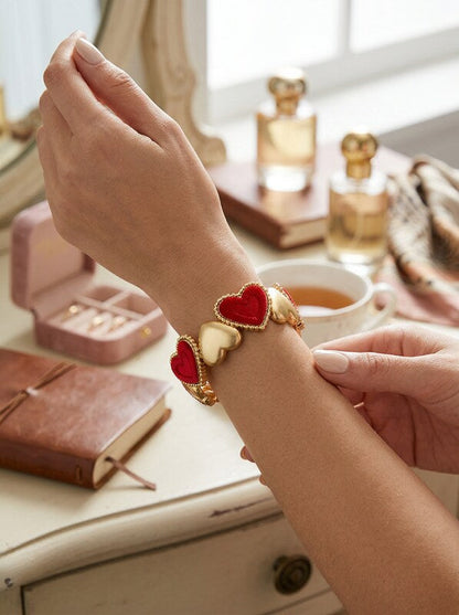 Thalia Sodi Gold-Tone Heart Stretch Bracelet