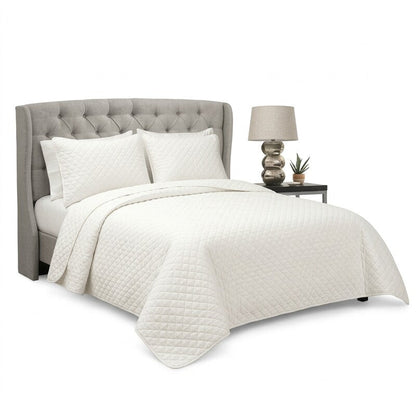 Lush Decor Ava Diamond Oversized Cotton 3 Piece Quilt Set, Size Full/Queen