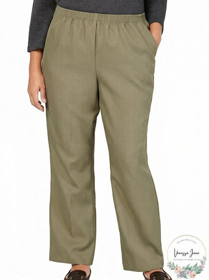Karen Scott Women Pants Plus Mid-Rise Straight Leg Stretch, Size 2X
