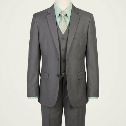 Tazio Little Boys Solid 2 Button Vest 5 Piece Suit, Size 5