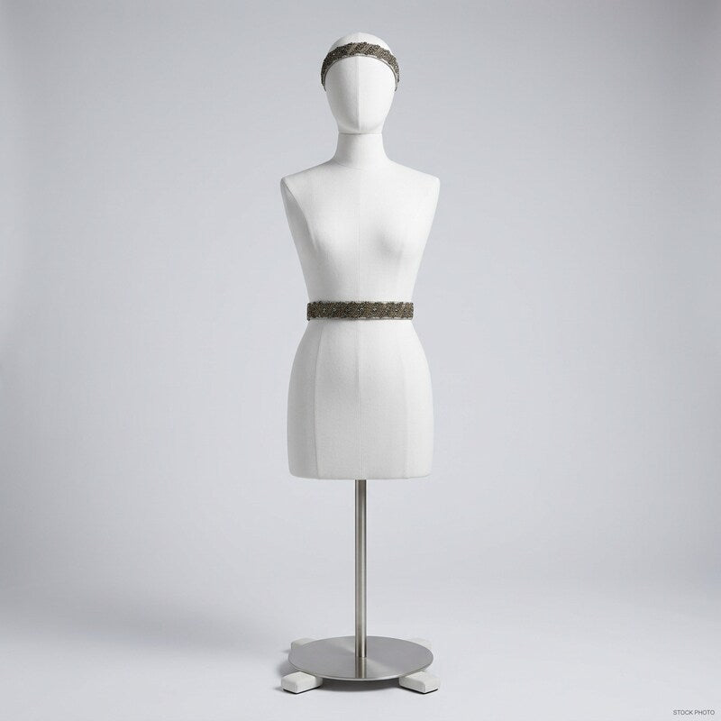 I.n.c. Clustered Beaded Stretch Belt,Large/XL-Pewter