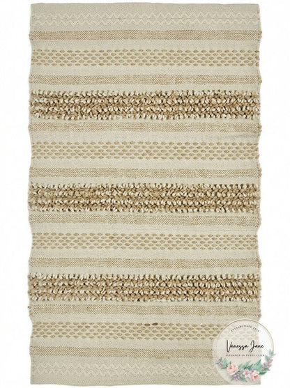 Vcny Home Cotton Jute Tufted Flatweave Scatter Rug – 27 x 45