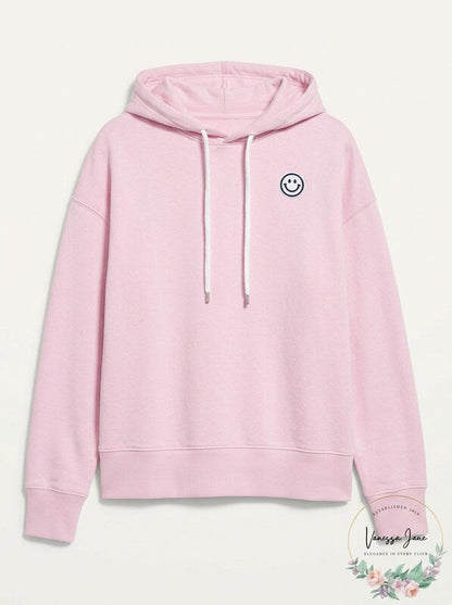 Kerri Rosenthal Mr. Smiley Embroidered Boyfriend Hoodie, Size Small