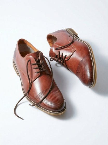 Alfani Mens Chadwick Leather Lace up Casual Oxfords, Size 8.5