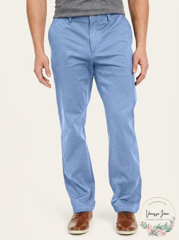 Club Room Mens Four-Way Stretch Pants, 40Wx30L Pale Ink Blue