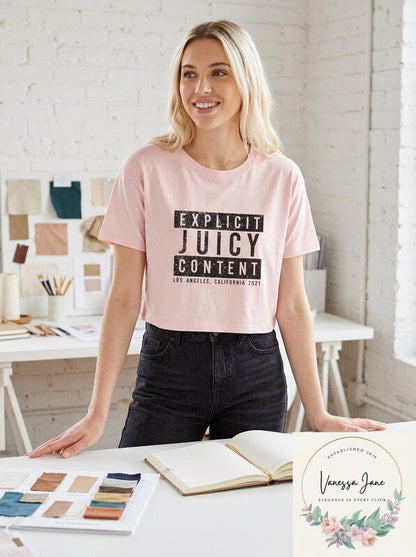 Juicy Couture Cropped Cotton Graphic T-Shirt, Size Large