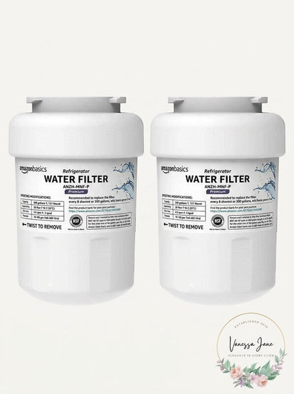 AmazonBasics Replacement GE MWF Refrigerator Water Filter Cartridge - Pack of 2
