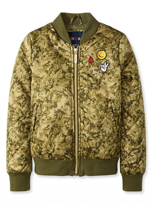 Limited Too Girls Too Bomber W/Patches &amp; Quilted Sleeves, Size 5/6