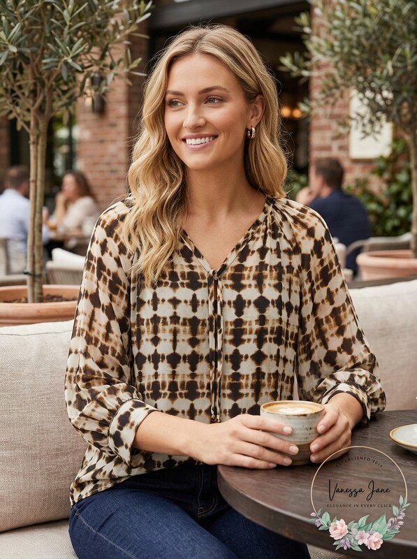 Karen Kane Shibori Peasant Blouse