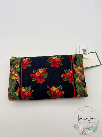 Vera Bradley Strap Wallet Crossbody Hen and Holly Christmas Holiday