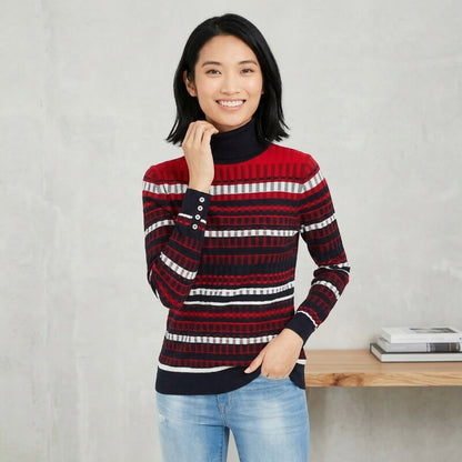 Tommy Hilfiger Textured Button-Sleeve Sweater, Size XL
