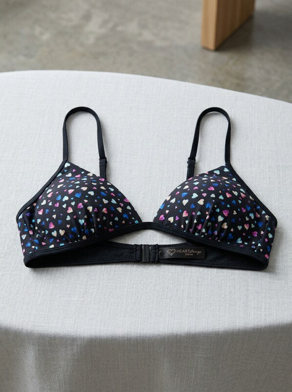 Salt + Cove Juniors Confetti Hearts Printed Push-up Bikini Top-Medium