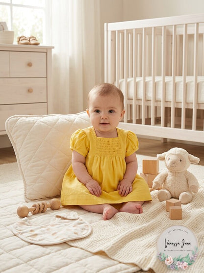 First Impressions Baby Girls Cotton Smocked t shirt, Size 6-9Months