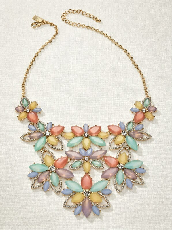 I.n.c. Gold-Tone Crystal &amp; Stone Flower Statement Necklace