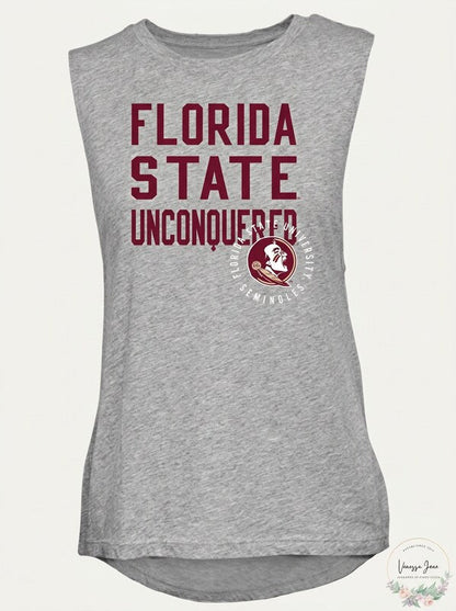 NCAA Florida State Womens Sleeveless Drop Tail Tank, Size Medium
