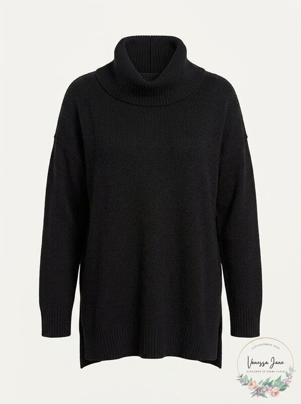 Bar III Womens Black Long Sleeve Turtle Neck Sweater,Size XS