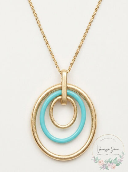 Lucky Brand Chain Circle Ring Necklace (Gold) Necklace