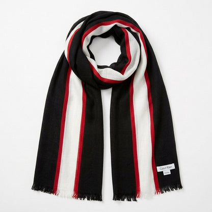 Calvin Klein Varsity-Stripe Lightweight Scarf One Size