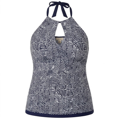 Island Escape Plus Size Mikonos Beach Printed Keyhole Underwire Tankini Top, 16W