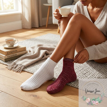 INC International Concepts 2-Pack Cozy Ribbed Shimmer Fashion Socks One Size