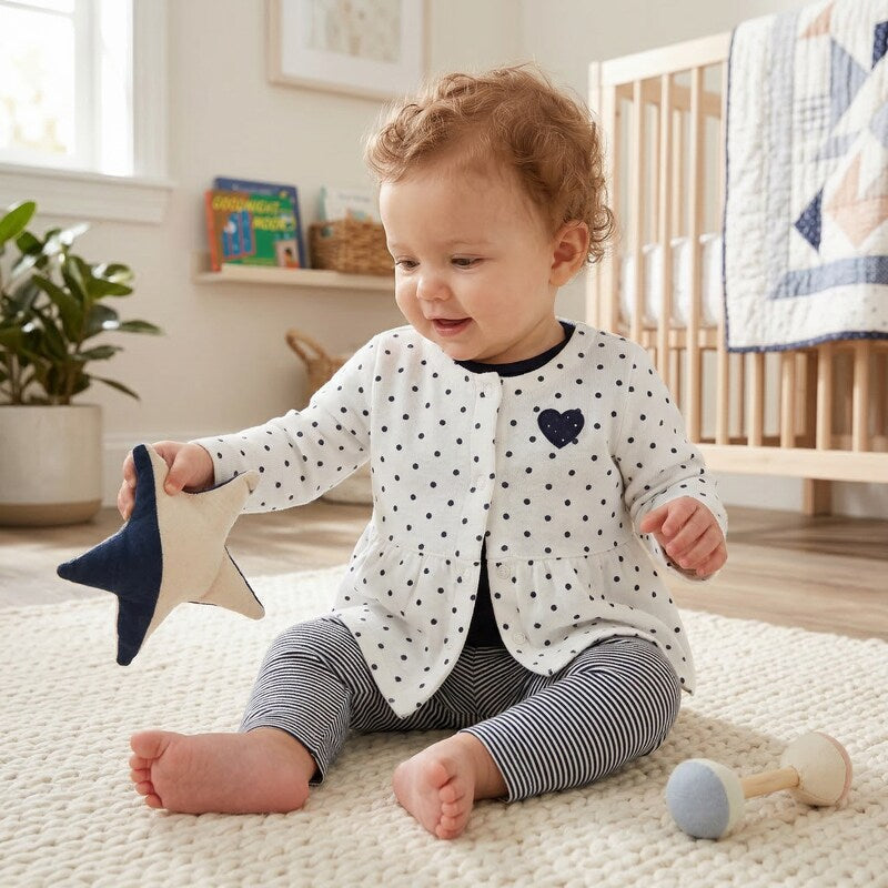 Carters Baby Girls 3-Pc.Bodysuit &amp; Pants Set, Size Newborn