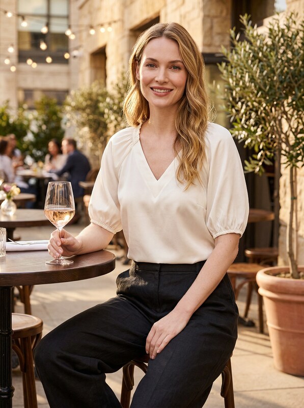 Alfani Smocked-Shoulder Top, Size Medium
