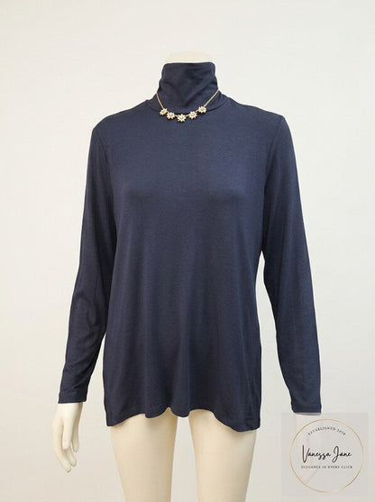 Style and Co Mock-Neck High-Low Top, Size Large