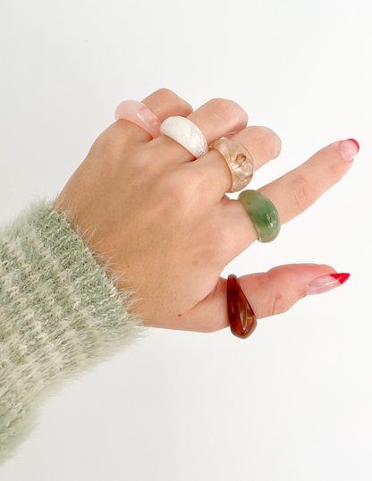 Resin Dome Ring Set