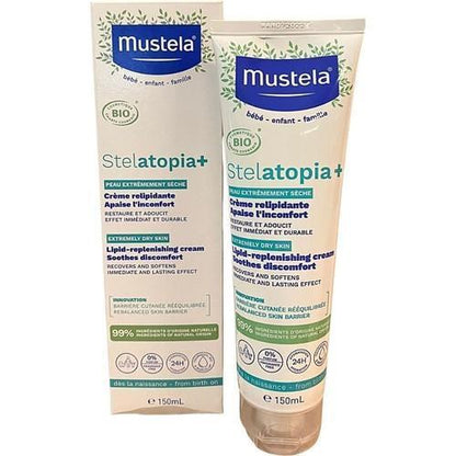 Mustela Stelatopia Moisturizing Cream for Sensitive Skin - 150ml Hydrating Relief for Dry, Irritated Skin