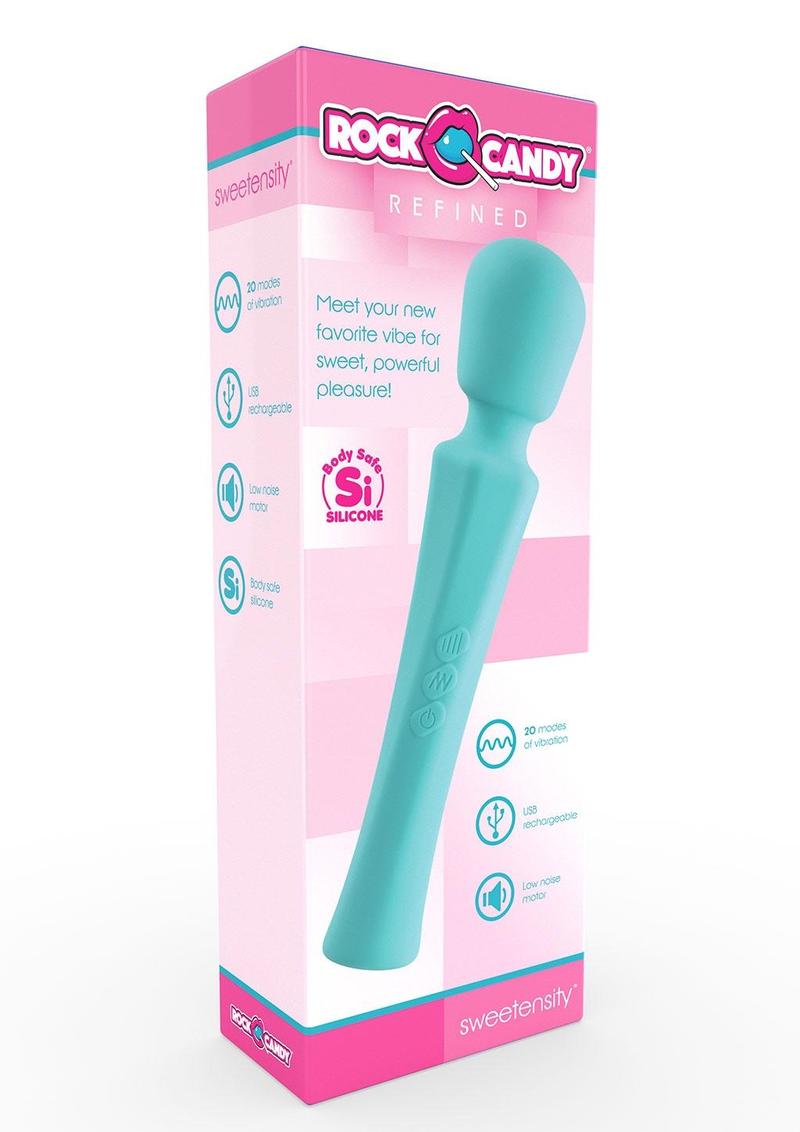 Rock Candy Sweetensity Rechargeable Silicone Vibrating Wand Blue