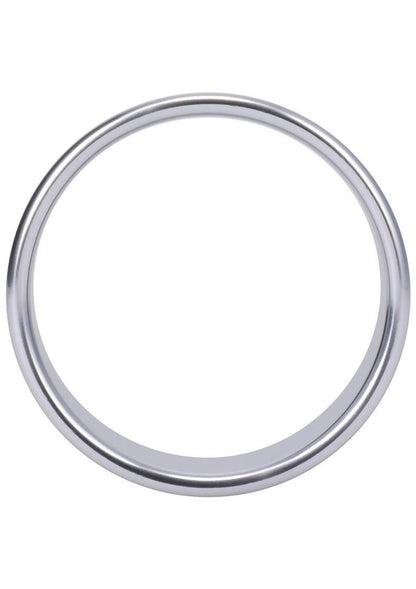 Rock Solid Brushed Alloy Cock Ring by Doc Johnson