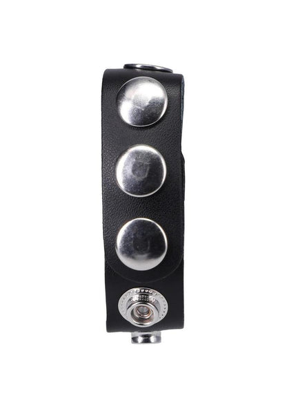 Doc Johnson Rock Solid Leather 3-Snap Adjustable Cock Ring