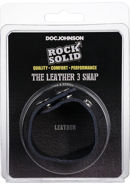 Doc Johnson Rock Solid Leather 3-Snap Adjustable Cock Ring