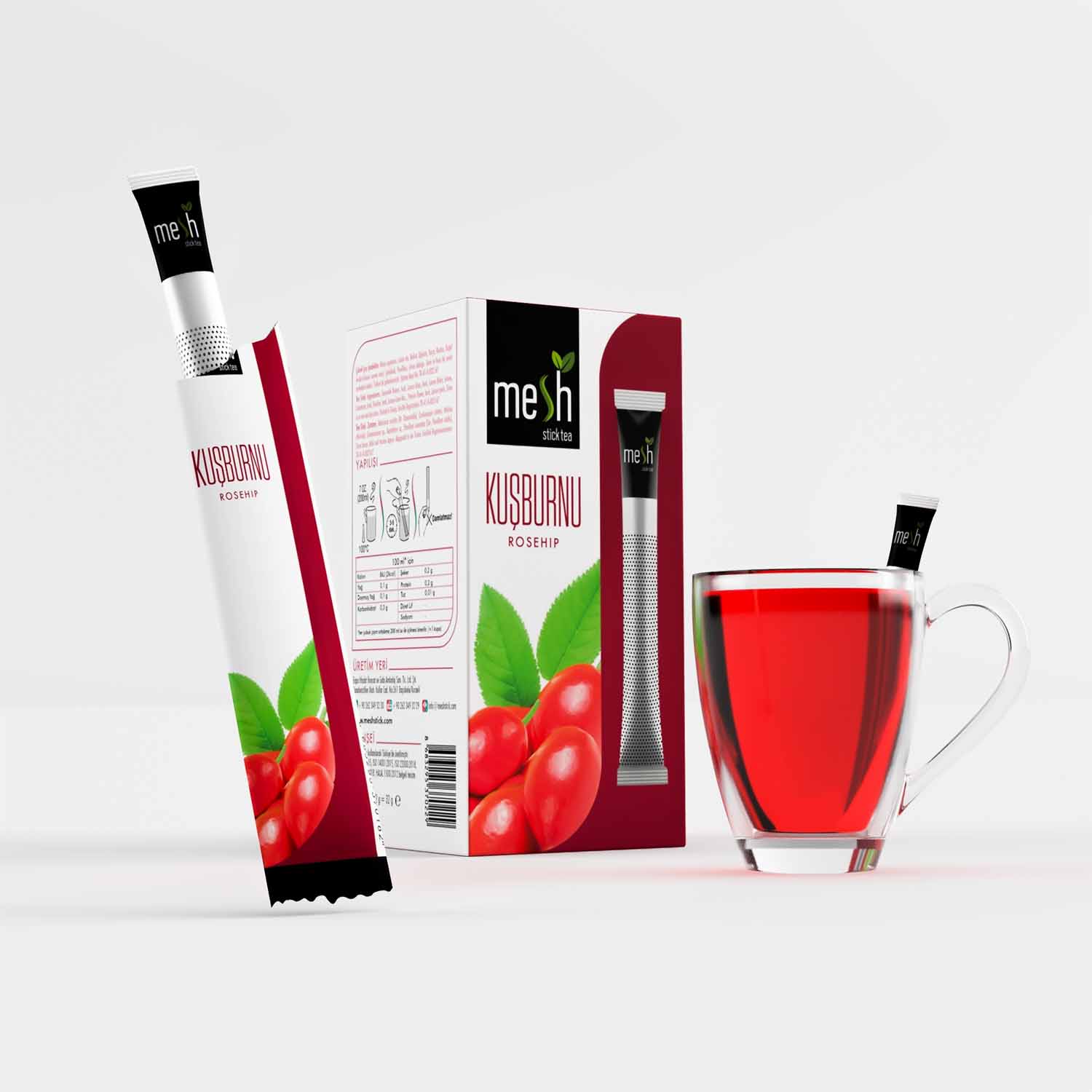 Mesh Stick Rosehip Herbal Tea - 16 Tea Bags, 40g - Natural Immune Booster &amp; Vitamin C Rich