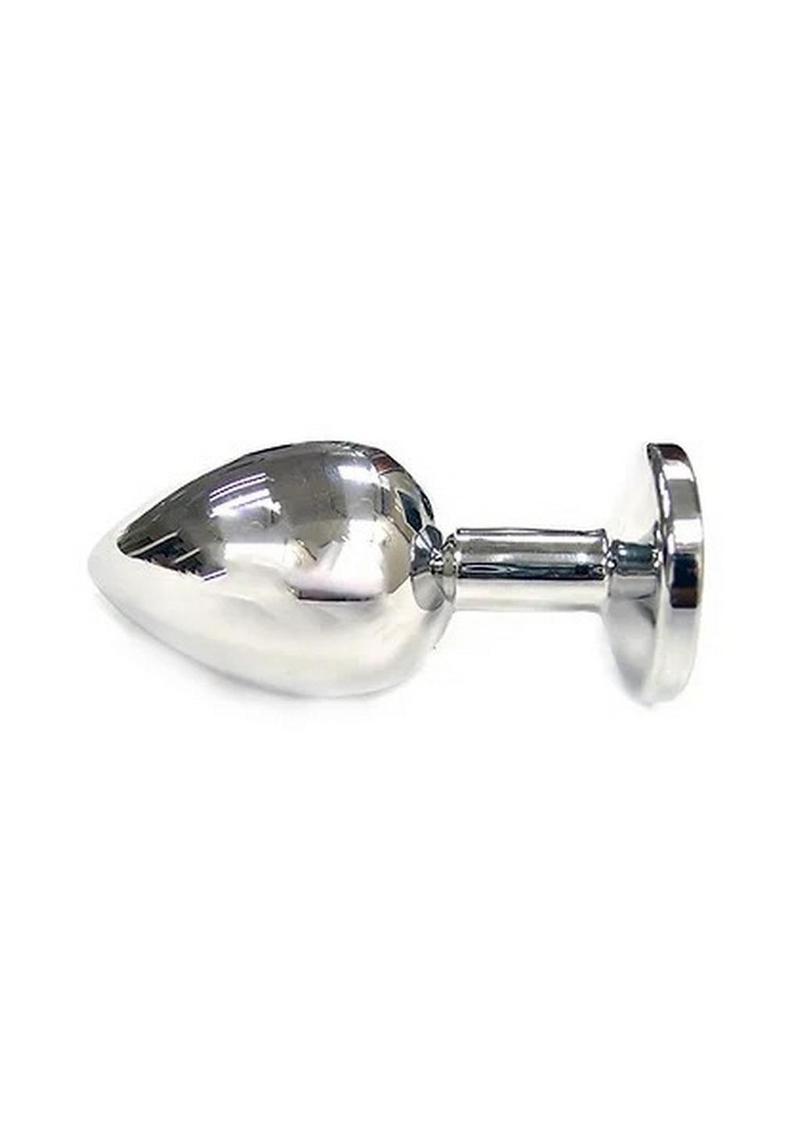 Luxury Stainless Steel Butt Plug with Pink Gem