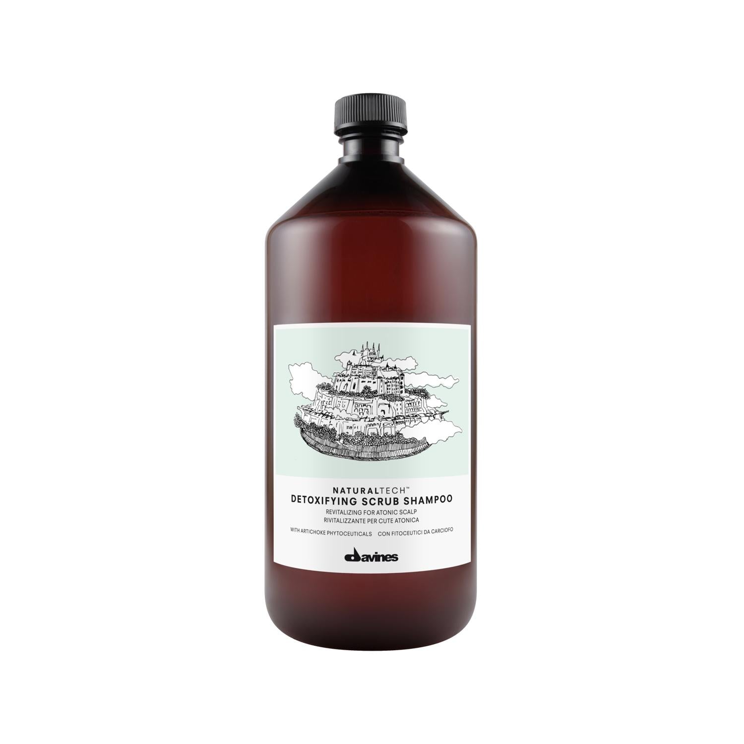 Davines Detoxifying Scalp Scrub Shampoo: Deep Cleansing &amp; Purifying for Oily Hair - 1000ml Salon Size