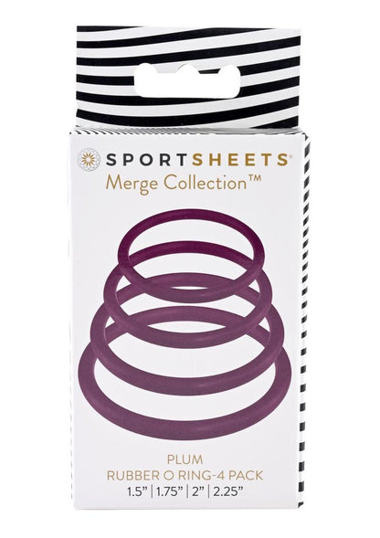 Sportsheets Merge Collection Plum Rubber Assorted Sizes O Ring