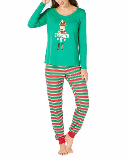 Matching Family Pajamas  Womens Crushed It Stripe Pajama Set, Size XS