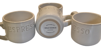 Belle Maison Espresso Coffee Cups with the word “ESPRESSO” Embossed