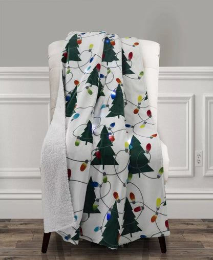 The Mountain Home Collection Led Holiday Printed Throw, 50 x 60