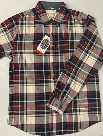 Weatherproof Vintage Mens Exploded Flannel Plaid Shirt, Size Small
