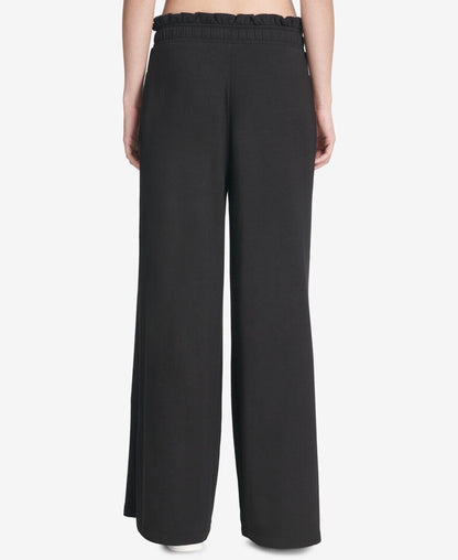 Dkny Sport Ruffled Wide-Leg Pants, Size Large