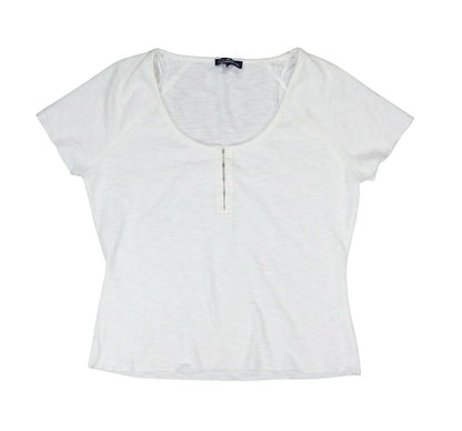 Freshman Juniors Textured Hook &amp; Eye Henley Top