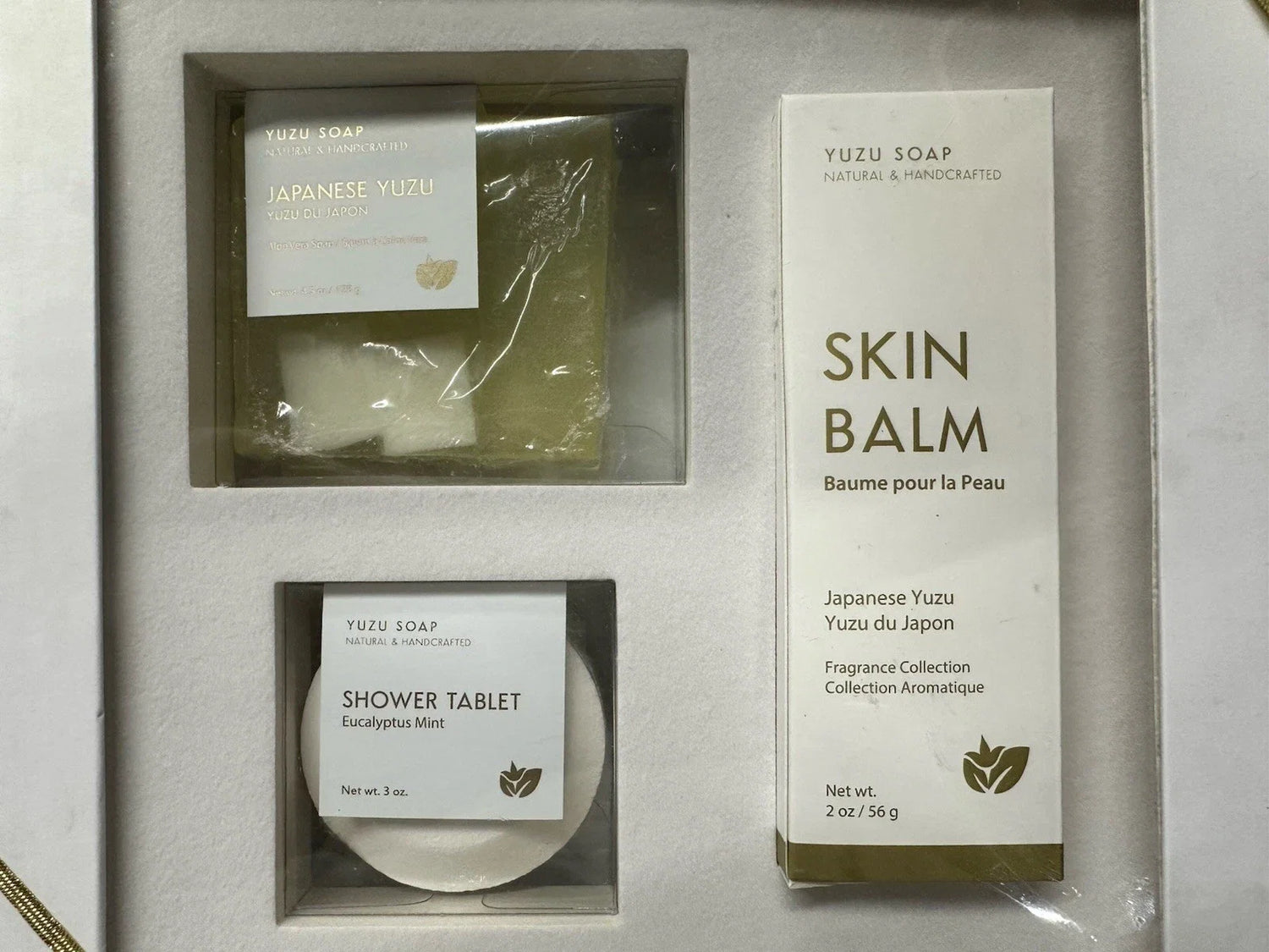 Japanese Yuzu ALOE VERA Soap Bar 3- pc Bath &amp; Body Gift Set -Natural